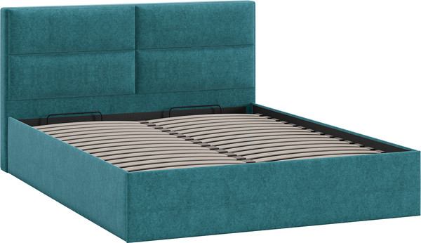 Изображение товара Двуспальная кровать ТриЯ Глосс универсальная с ПМ Тип 1 180x200 и заглушиной  (микровелюр Jercy Izumrud)