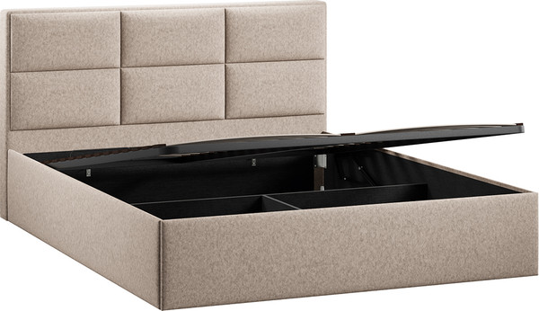 Изображение товара Двуспальная кровать ТриЯ Стелла c ПМ 180x200 Тип 1 и заглушиной (микровелюр Jercy Cream)