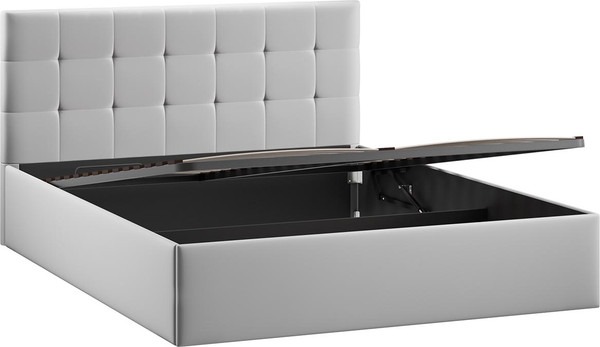 Изображение товара Двуспальная кровать ТриЯ Джоли универсальная с ПМ Тип 1 180x200 и заглушиной  (велюр Confetti Silver)