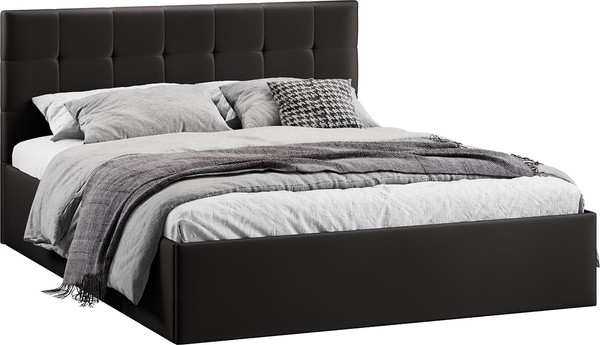 Изображение товара Двуспальная кровать ТриЯ Джоли универсальная с ПМ Тип 1 180x200 и заглушиной  (велюр Confetti Stone)