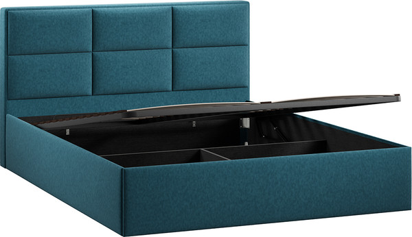 Изображение товара Двуспальная кровать ТриЯ Стелла c ПМ 180x200 Тип 1 и заглушиной (микровелюр Jercy Izumrud)