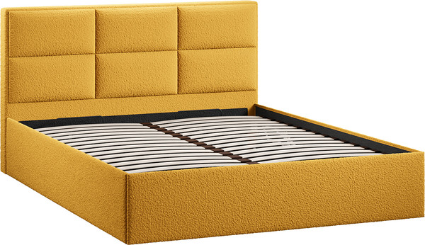 Изображение товара Полуторная кровать ТриЯ Стелла c ПМ 140x200 Тип 1 и заглушиной (экомех Barni Curcuma)