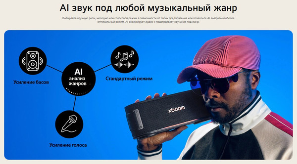 Изображение товара Портативная колонка LG Xboom Bounce (черный)