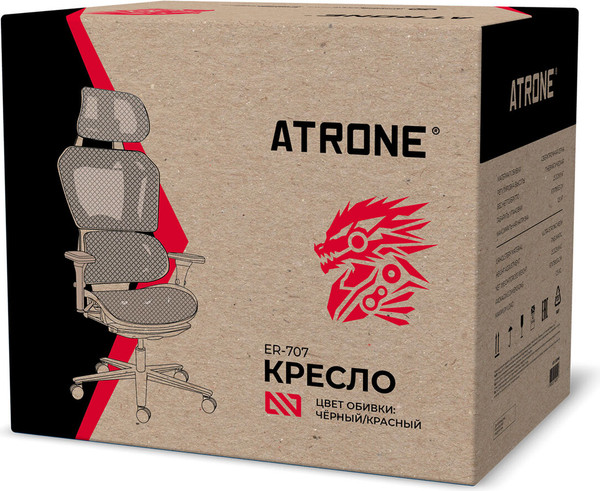 Изображение товара Кресло офисное Atrone ER-707 / 532968 (черный/красный)