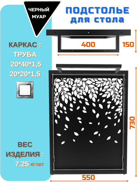 Изображение товара Подстолье Строй Свой Мир Портал Лофт ПЛПЛ-2с (листья, 2шт)