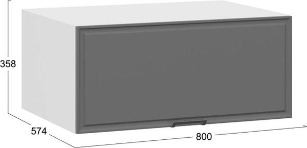 Изображение товара Шкаф под вытяжку ТриЯ Белладжио 1В8ГП с одной откидной дверью (белый/софт графит)