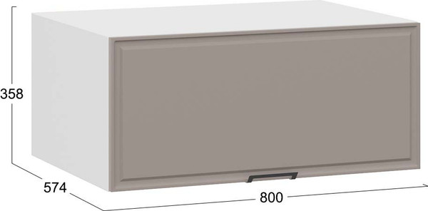 Изображение товара Шкаф под вытяжку ТриЯ Белладжио 1В8ГП с одной откидной дверью  (белый/софт капучино)