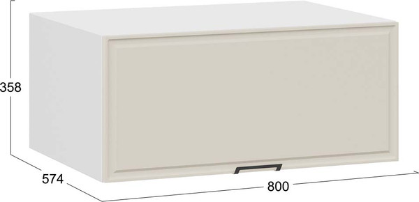 Изображение товара Шкаф под вытяжку ТриЯ Белладжио 1В8ГП с одной откидной дверью (белый/софт панакота)