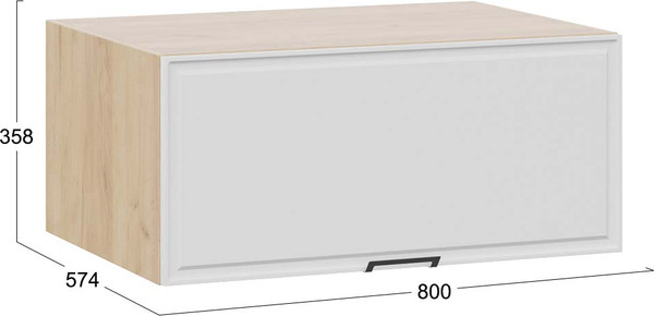 Изображение товара Шкаф под вытяжку ТриЯ Белладжио 1В8ГП с одной откидной дверью (дуб крафт золотой/фон белый)