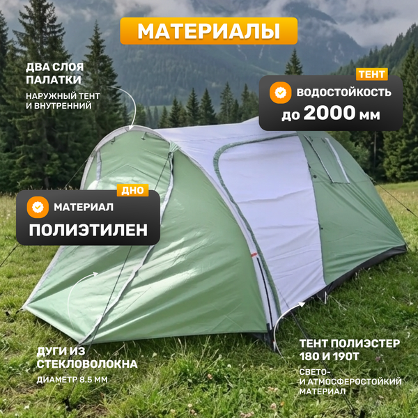 Изображение товара Палатка Sundays ZC-TT104 (зеленый/светло-серый)