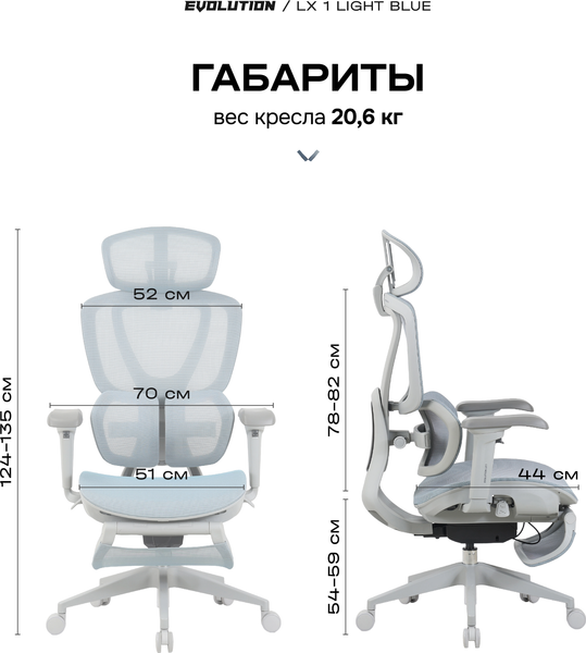 Изображение товара Кресло офисное Evolution LX 1 (голубой)