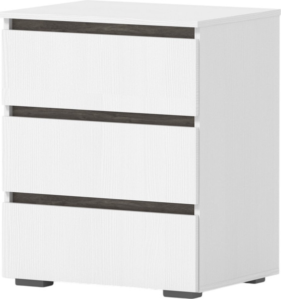 Изображение товара Комод Кортекс-мебель Бари 60 3ш (белый/белый/орех элия)