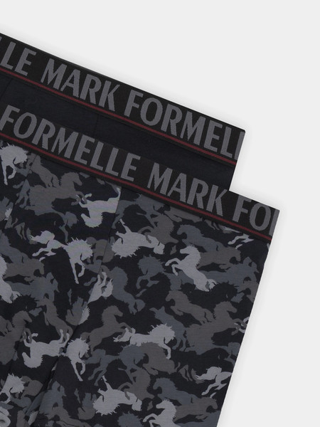 Изображение товара Комплект мужских трусов Mark Formelle 411228-2 (р.82-92, лошади на черном/черный)