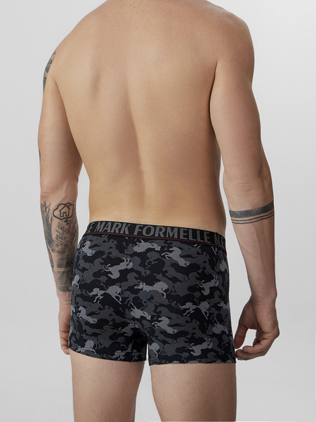 Изображение товара Комплект мужских трусов Mark Formelle 411228-2 (р.90-100, лошади на черном/черный)