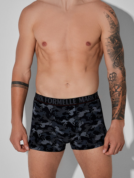 Изображение товара Комплект мужских трусов Mark Formelle 411228-2 (р.90-100, лошади на черном/черный)