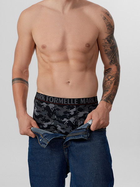 Изображение товара Комплект мужских трусов Mark Formelle 411228-2 (р.98-108, лошади на черном/черный)
