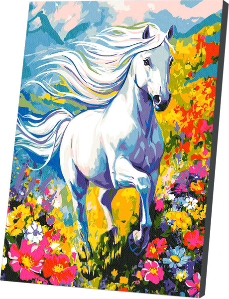 Изображение товара Картина по номерам Школа талантов Белый конь / 10866066