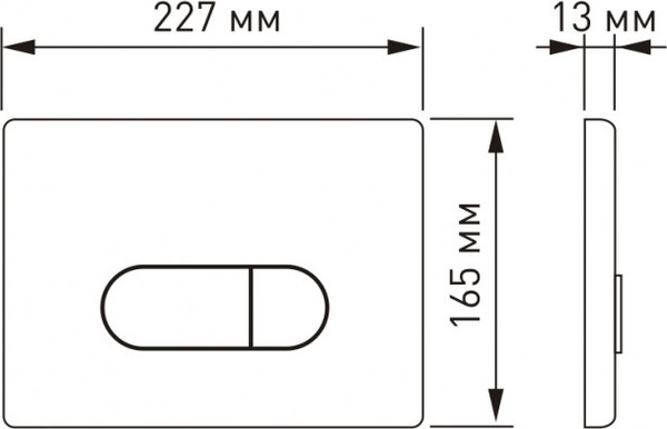 Изображение товара Кнопка для инсталляции Visam D3 / EX-228-002 (хром глянец)