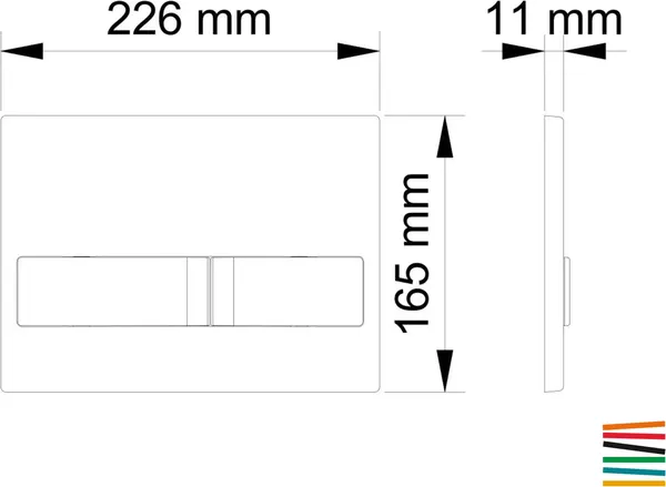 Изображение товара Кнопка для инсталляции Visam L2 / EX-226-001 (хром матовый)