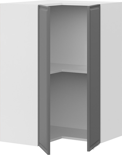 Изображение товара Шкаф навесной для кухни ТриЯ Белладжио 1ВВ6УП угловой прямой (белый/софт графит)