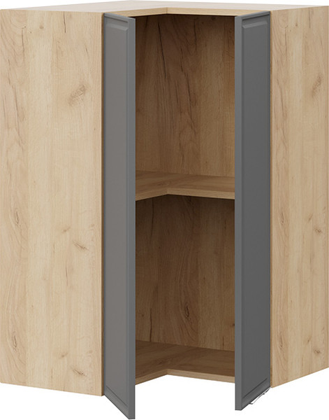 Изображение товара Шкаф навесной для кухни ТриЯ Белладжио 1ВВ6УП угловой прямой (дуб крафт золотой/софт графит)