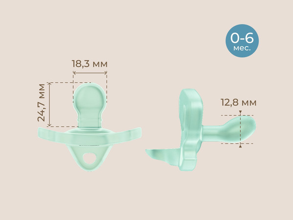 Изображение товара Набор пустышек ROXY-KIDS RSS-005-2MM (2шт, мятный)