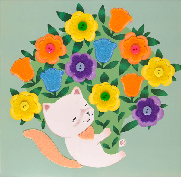 Изображение товара Набор для творчества Каляка-Маляка Аппликация из фетра. Котик с цветами / АФПКМ-ЦВ