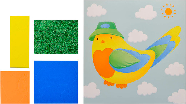 Изображение товара Набор для творчества Каляка-Маляка Аппликация мягкая ЭВА. Птичка / АМПКМ-ПТ