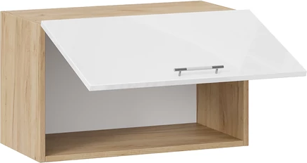 Изображение товара Шкаф навесной для кухни ТриЯ Весна 1В8Г с одной откидной дверью (дуб крафт золотой/белый глянец)