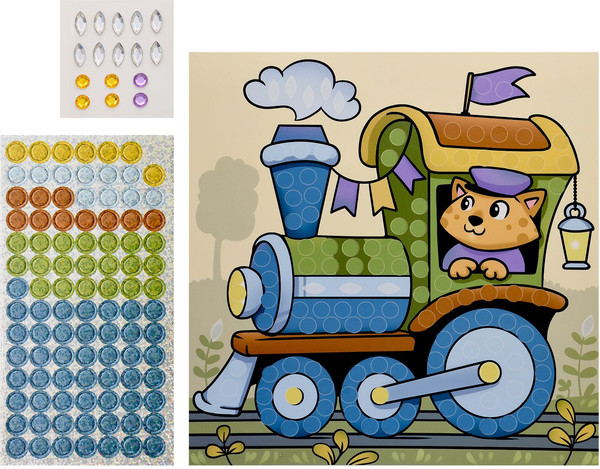 Изображение товара Набор для творчества Каляка-Маляка Волшебная мозаика. Паровозик / ВМКМ-ТР