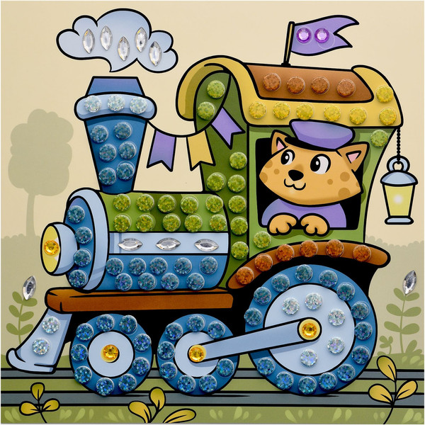 Изображение товара Набор для творчества Каляка-Маляка Волшебная мозаика. Паровозик / ВМКМ-ТР