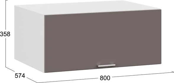 Изображение товара Шкаф навесной для кухни ТриЯ Габриэлла 1В8Г с одной откидной дверью (белый/муссон)