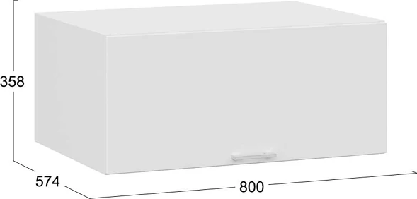 Изображение товара Шкаф навесной для кухни ТриЯ Габриэлла 1В8Г с одной откидной дверью (белый/сноу)