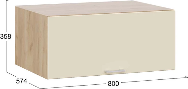 Изображение товара Шкаф навесной для кухни ТриЯ Габриэлла 1В8Г с одной откидной дверью (дуб крафт золотой/крем)