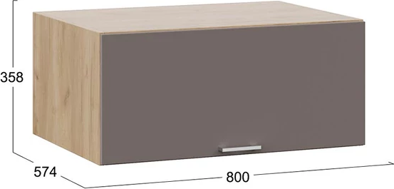 Изображение товара Шкаф навесной для кухни ТриЯ Габриэлла 1В8Г с одной откидной дверью (дуб крафт золотой/муссон)