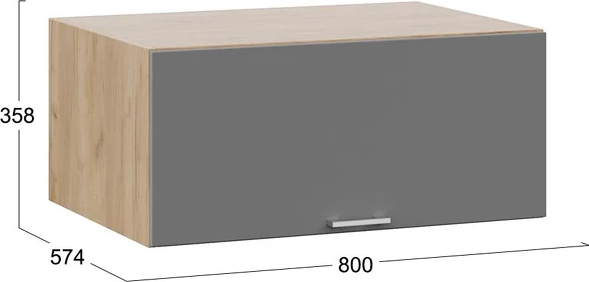 Изображение товара Шкаф навесной для кухни ТриЯ Габриэлла 1В8Г с одной откидной дверью (дуб крафт золотой/титан)