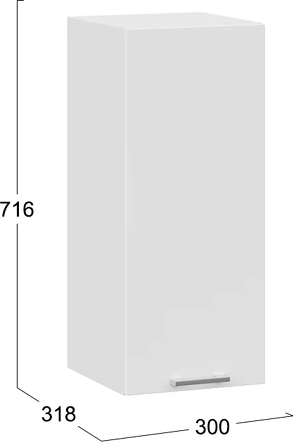 Изображение товара Шкаф навесной для кухни ТриЯ Габриэлла 1ВВ3 с одной дверью (белый/сноу)