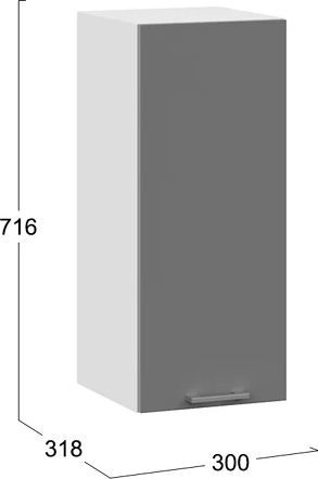 Изображение товара Шкаф навесной для кухни ТриЯ Габриэлла 1ВВ3 с одной дверью (белый/титан)