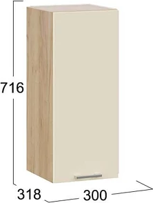 Изображение товара Шкаф навесной для кухни ТриЯ Габриэлла 1ВВ3 с одной дверью (дуб крафт золотой/крем)