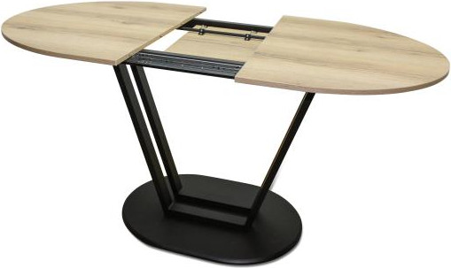 Изображение товара Обеденный стол Древпром Гарден М158 ДП1-03-14 120-150x80 (делано/черный матовый)