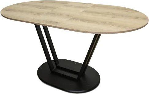 Изображение товара Обеденный стол Древпром Гарден М158 ДП1-03-14 120-150x80 (делано/черный матовый)