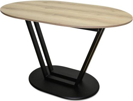 Изображение товара Обеденный стол Древпром Гарден М158 ДП1-03-14 120-150x80 (делано/черный матовый)