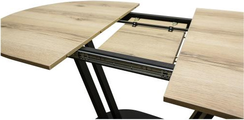 Изображение товара Обеденный стол Древпром Гарден М158 ДП1-03-14 120-150x80 (делано/черный матовый)