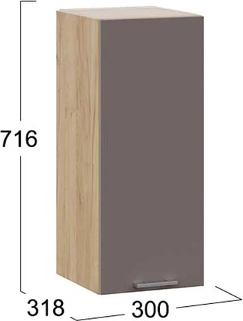 Изображение товара Шкаф навесной для кухни ТриЯ Габриэлла 1ВВ3 с одной дверью (дуб крафт золотой/муссон)