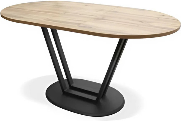 Изображение товара Обеденный стол Древпром Бренто М172 (дуб вотан/гарден/черный матовый)