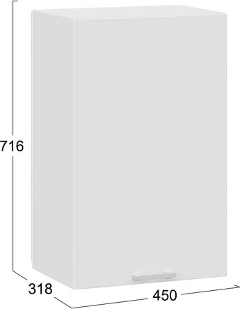 Изображение товара Шкаф навесной для кухни ТриЯ Габриэлла 1ВВ45 с одной дверью (белый/сноу)