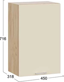 Изображение товара Шкаф навесной для кухни ТриЯ Габриэлла 1ВВ45 с одной дверью (дуб крафт золотой/крем)