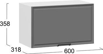 Изображение товара Шкаф навесной для кухни ТриЯ Белладжио 1ВВ6Г с одной откидной дверью (белый/софт графит)
