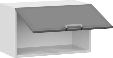 Изображение товара Шкаф навесной для кухни ТриЯ Белладжио 1ВВ6Г с одной откидной дверью (белый/софт графит)