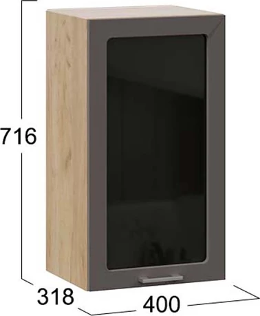 Изображение товара Шкаф навесной для кухни ТриЯ Габриэлла 1ВВ4С с одной дверью (дуб крафт золотой/муссон)